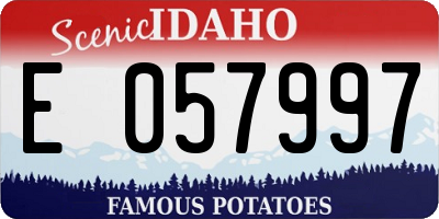 ID license plate E057997
