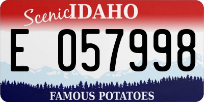 ID license plate E057998