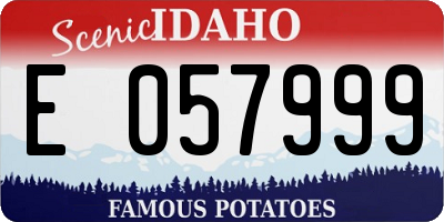 ID license plate E057999