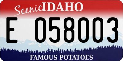 ID license plate E058003