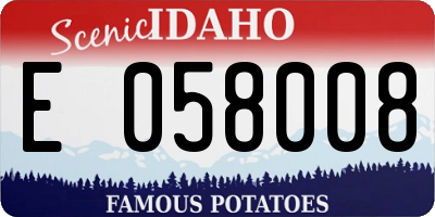 ID license plate E058008