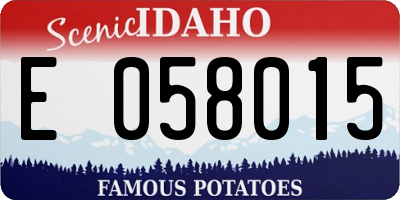 ID license plate E058015