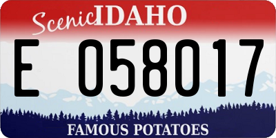 ID license plate E058017