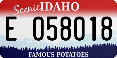 ID license plate E058018
