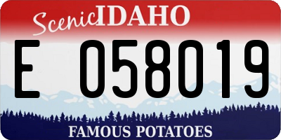 ID license plate E058019