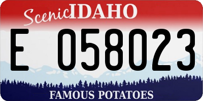 ID license plate E058023