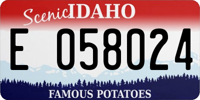 ID license plate E058024