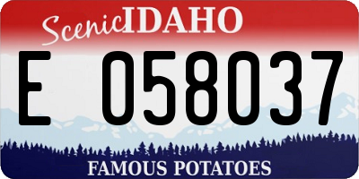 ID license plate E058037