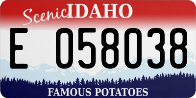 ID license plate E058038