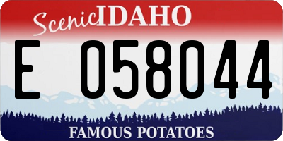 ID license plate E058044