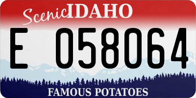 ID license plate E058064