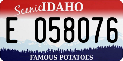 ID license plate E058076