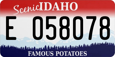 ID license plate E058078