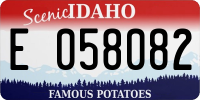ID license plate E058082