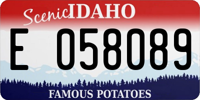 ID license plate E058089
