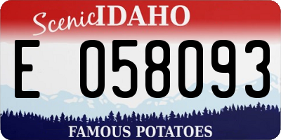 ID license plate E058093
