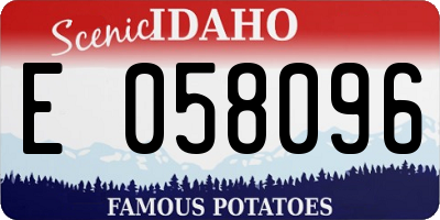 ID license plate E058096
