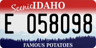 ID license plate E058098