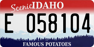 ID license plate E058104