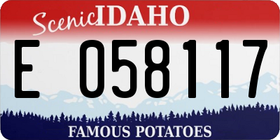 ID license plate E058117