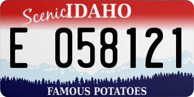 ID license plate E058121