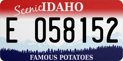 ID license plate E058152