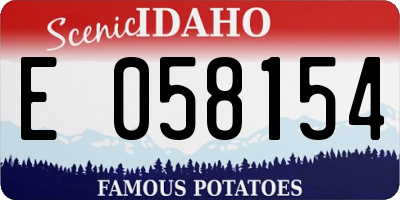 ID license plate E058154
