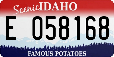ID license plate E058168