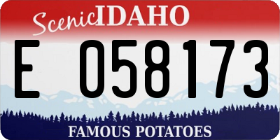 ID license plate E058173