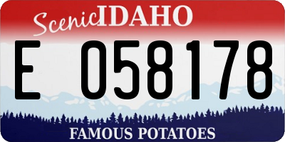 ID license plate E058178