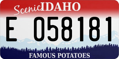 ID license plate E058181