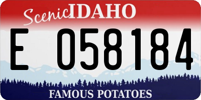 ID license plate E058184