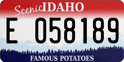 ID license plate E058189