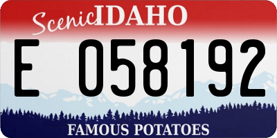 ID license plate E058192