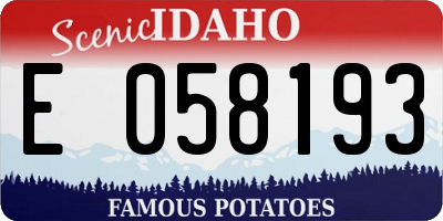ID license plate E058193