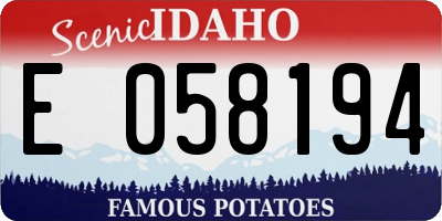 ID license plate E058194