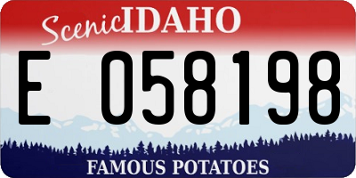 ID license plate E058198