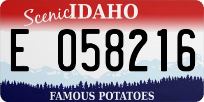 ID license plate E058216