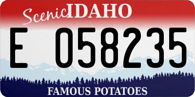 ID license plate E058235