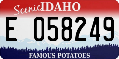 ID license plate E058249