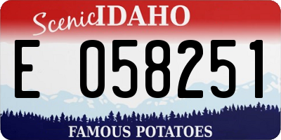 ID license plate E058251