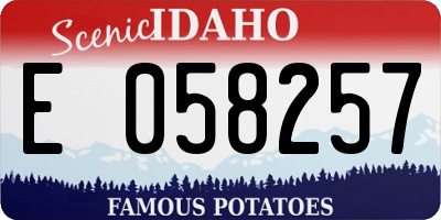 ID license plate E058257