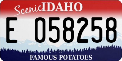 ID license plate E058258