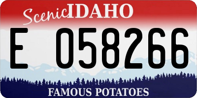 ID license plate E058266