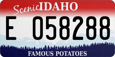 ID license plate E058288