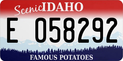 ID license plate E058292