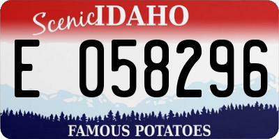 ID license plate E058296