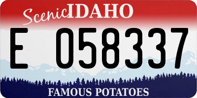 ID license plate E058337
