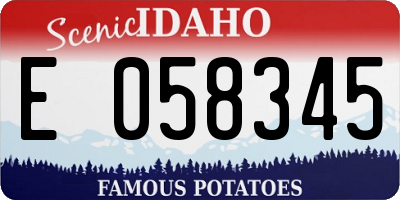 ID license plate E058345