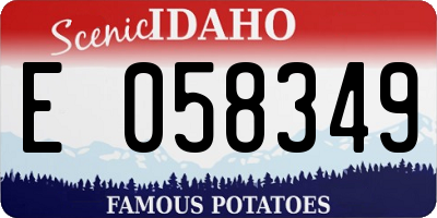 ID license plate E058349